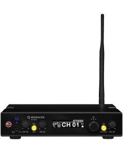 Tour guide, Emetteur sans fil UHF, PLL, 42 canaux, 823-832 et 863-865 MHz