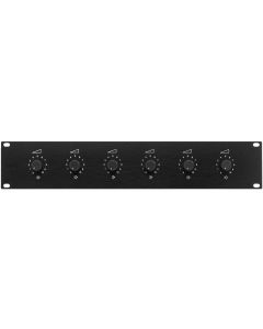 Attenuateur Public adress, 6 voies, 50 W, pour montage en rack 19"