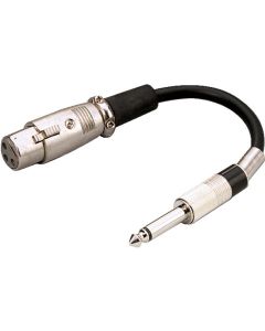 Cordon audio XLR femelle / jack 6,35 mâle mono, 15 cm