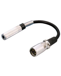 Cordon audio XLR mâle / jack 6,35 femelle mono, 15 cm