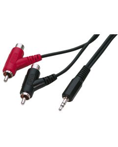 Cordon audio jack 3,5 mâle stéréo / 2 x RCA mâle / femelle, 1,20 m