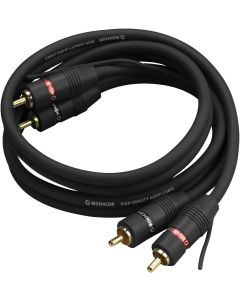 Cordon audio stéréo, 2 x 2 RCA mâle, noir, 0,80 m