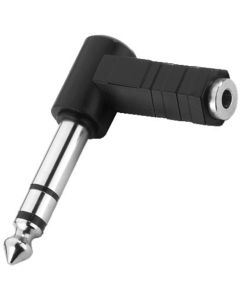 Adaptateur jack 6,35 mâle stéréo / jack 3,5 femelle stéréo, coude