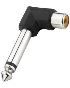 Adaptateur jack 6,35 mâle mono / RCA femelle, coudé