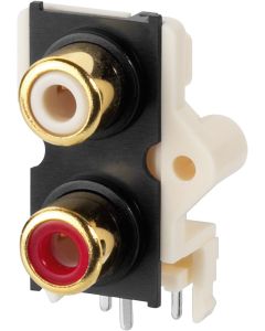 Bornier RCA pour circuits imprimés, 1 x rouge, 1 x blanc