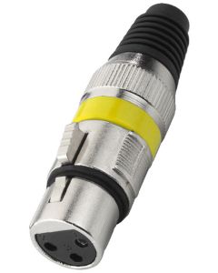 Fiche XLR femelle, 3 pôles, jaune