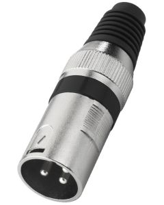 Fiche XLR mâle, 3 pôles, noir