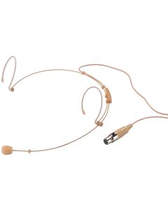 Micro serre-tête back-électret, omnidirectionnel, beige, mini XLR 3P