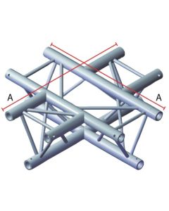 Structure aluminium triangulée, 4 departs, 90°