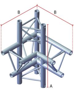 Structure aluminium triangulée, 4 departs, 90°