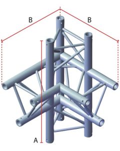 Structure aluminium triangulée, 4 departs, 90°