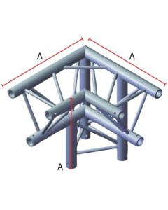 Structure aluminium triangulée, 3 departs, 90°