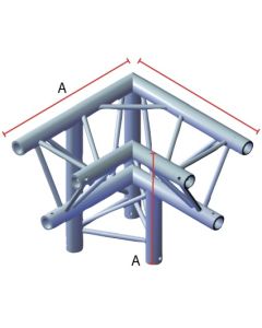 Structure aluminium triangulée, 3 departs, 90°