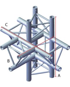 Structure aluminium triangulée, 5 departs, 90°