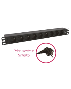 Bandeau PDU multiprises 19", 9 prises