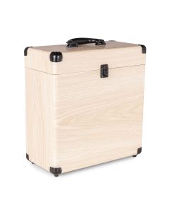 Valise pour disques vinyl, bois clair - RC32