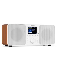 Radio Hifi DAB+, BT, FM, USB, Blanc+Bois - Genua