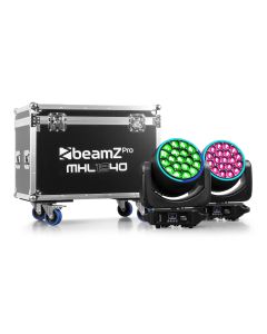 Set de 2 x lyre wash 19x40W 4en1, zoom, MHL1940