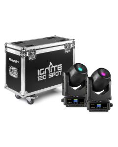 Lyre LED Spot 120 W, set de 2, dans un flightcase - IGNITE120