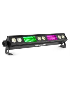 Barre à LED Multi-effet 6 x 3 W blanc-chaud + 54 LED SMD 0.5 W RGB - LSB340