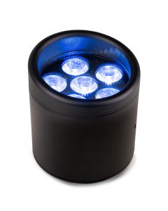 PAR à LED sur batterie, 6 x 15W 6-en-1 RGBWA-UV, DMX sans-fil, IP65, livré avec diffuseurs - HELIOS