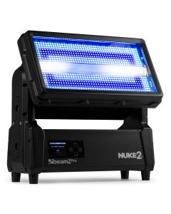 Stroboscope LED motorisé, IP65, 960W blanc froid + 864 LED RGB, pixel control, NUKE2