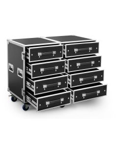 Flightcase 19", rack, avec 8 tiroirs - PD-FA4