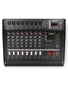 Table de mixage amplifiée 2 x 500 W, 8 canaux BT/SD/USB/MP3, multi-effets - AM8A