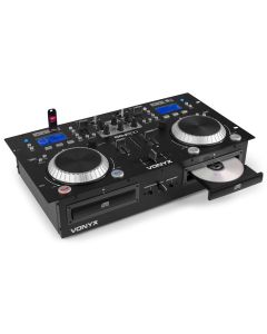 Lecteur CD, double à plat CD/MP3/USB/BT amplifié avec mixeur - CDJ500