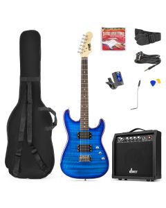 GigKit Pack guitare électrique Rock, effet matelassé, bleu foncé