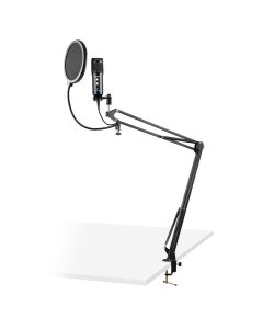 Micro studio, condensateur, set, noir, USB, avec pied, bonette et cordon - CMS320B