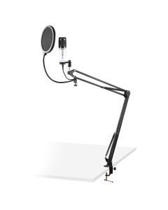 Micro studio, condensateur, set, blanc, USB, avec pied, bonette et cordon - CMS320W