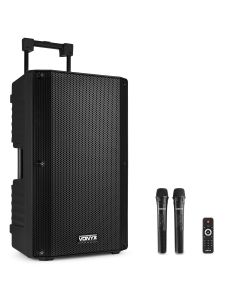 Sono portable sur batterie, 15" SD/USB/MP3/BT, 1000W 2 micro main UHF - VSA700