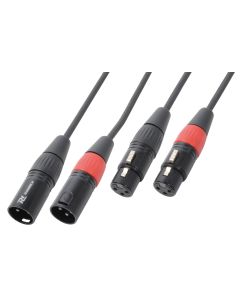 Cordon audio 2 x XLR mâle / 2 x XLR femelle, 0,5 m, noir - CX60-05