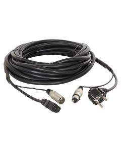 Cordon combiné audio Power Schuko - XLR femelle / IEC femelle - XLR mâle, 20 m - CX02-20