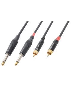 Cordon audio 2 x jack 6,35 mâle mono / 2 x RCA mâle, 1,5 m - CX74-1