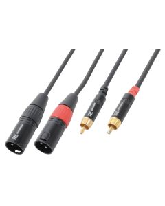 Cordon audio 2 x XLR mâle / 2 x RCA mâle, 1,5 m - CX66-1