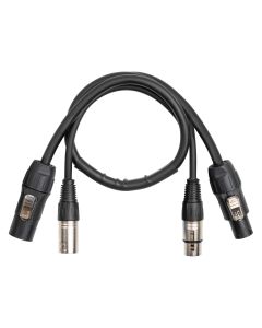 Cordon combiné Powerconnector TR - XLR M / Powerconnector TR - XLR F 0,5m - CX07-0.5