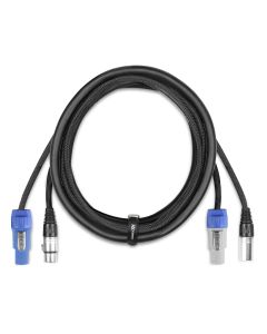 Cordon combiné DMX Alimentation - Powercon B +  XLR mâle / Powercon A + XLR femelle 2 m - CX11-0.2