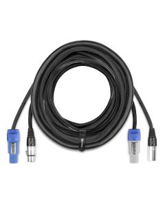 Cordon combiné DMX Alimentation - Powercon B +  XLR mâle / Powercon A + XLR femelle 15 m - CX11-15