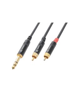 Cordon audio jack 6,35 mâle stéréo / 2 x RCA mâle, 1,5 m - CX84-1