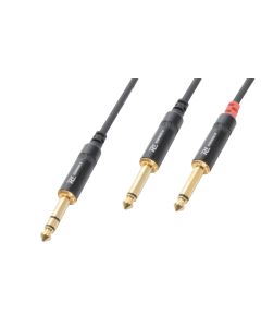 Cordon audio jack 6,35 mâle stéréo / 2 x jack 6,35 mâle mono, 1,5 m - CX76-1