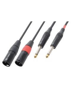 Cordon audio 2 x XLR mâle / 2 x jack 6.35 mâle mono - CX64-01