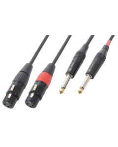 Cordon audio 2 x XLR femelle / 2 x jack 6,35 mâle mono, 1,5 m - CX62-1