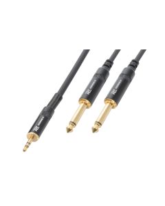 Cordon audio jack 3,5 mâle stéréo / 2 x jack 6,35 mono, 1,5 m, HQ - CX86-1