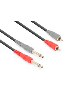 Cordon audio 2 x jack 6,35 mâle mono / 2 x RCA mâle, 1,5 m - CX324-1