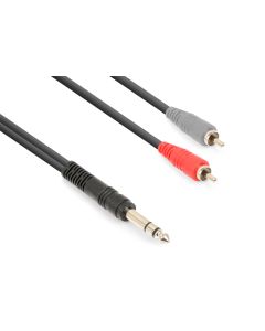 Cordon audio jack 6,35 mâle stéréo / 2 x RCA mâle, 1,5 m - CX328-1