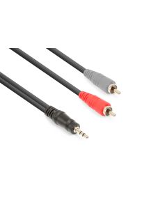 Cordon audio jack 3,5 mâle stéréo / 2 x RCA mâle, 1,5 m - CX334-1