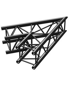 Structure aluminium carrée, angle 2 départs, 45°, noir - P30-C19