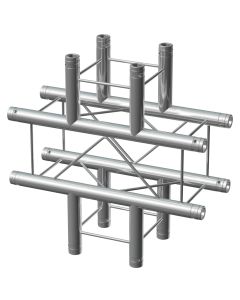 Structure aluminium carrée déco, jonction 4 départs en X - P24-C41